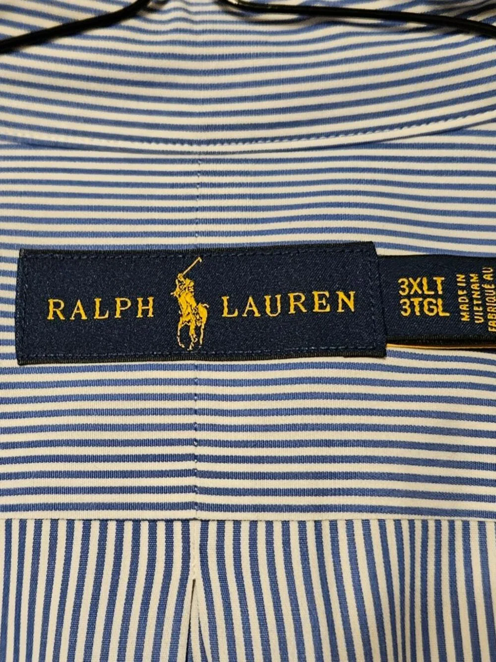 Polo Ralph Lauren Blue White Striped Long Sleeve Button Down Big & Tall 3XLT